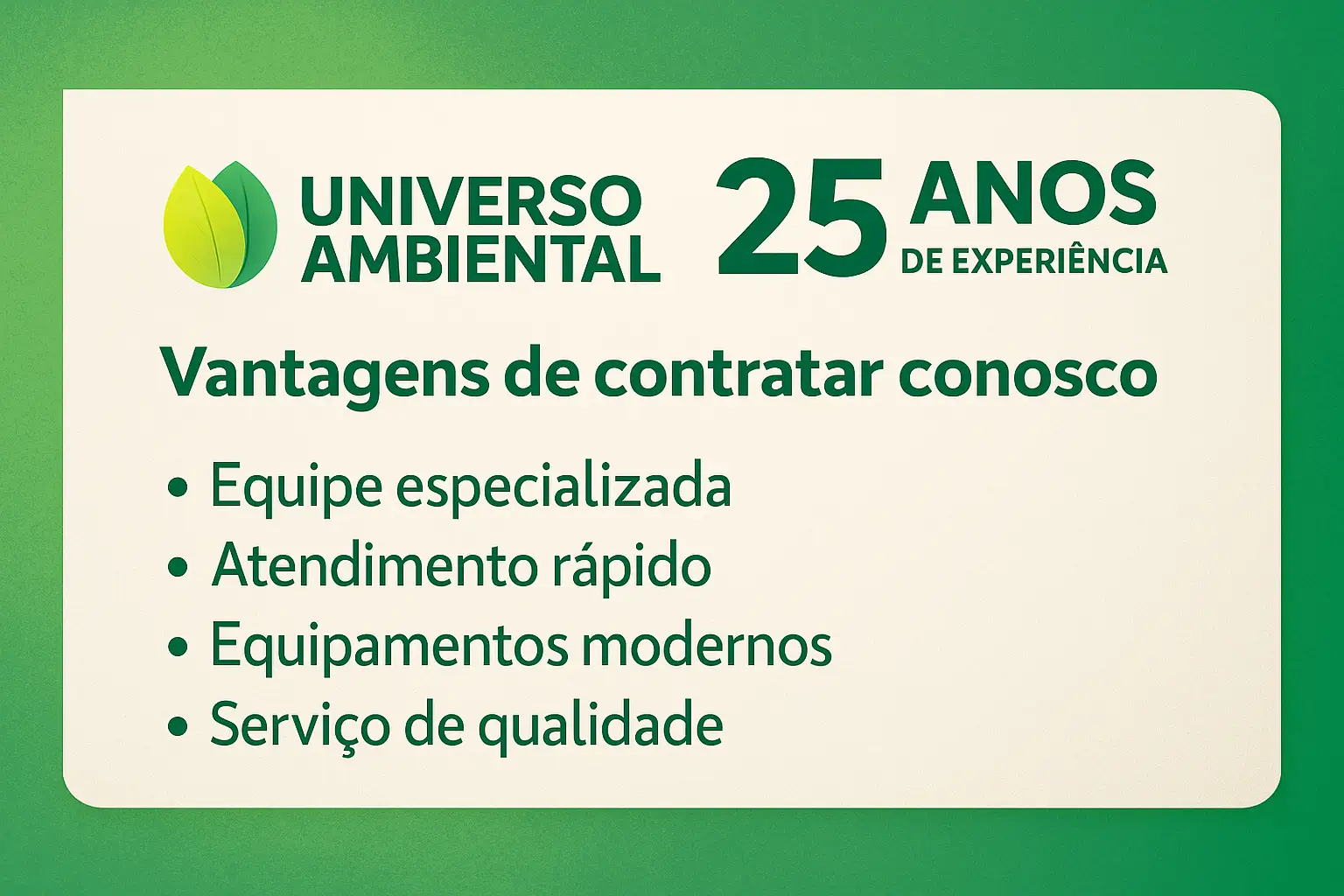 Entre em Contato com a Universo Ambiental Agora Mesmo